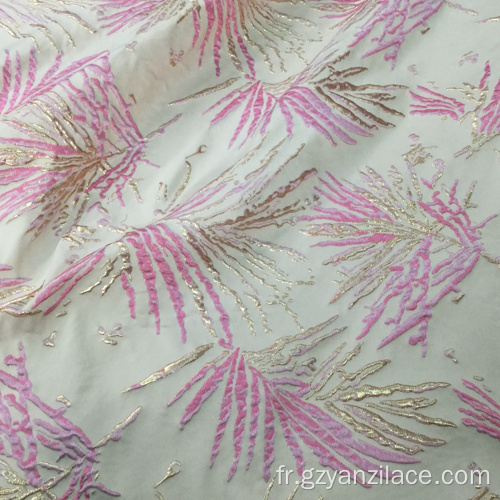 Tissu jacquard en maille imprimé rose pour robe